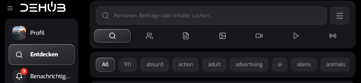 slide categories on web app
