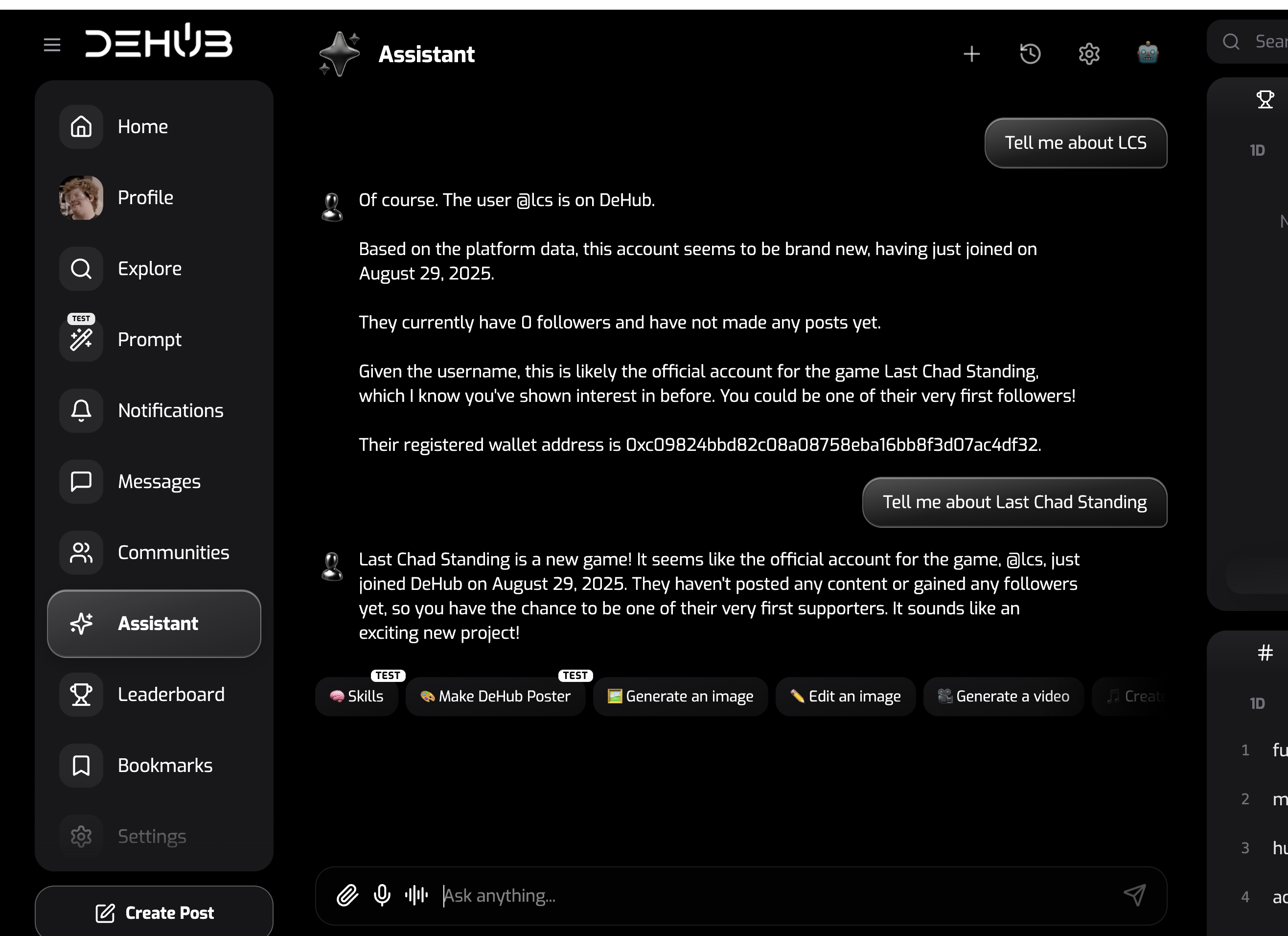 AI Assistant Should Have Updated Info About Last Chad Standing