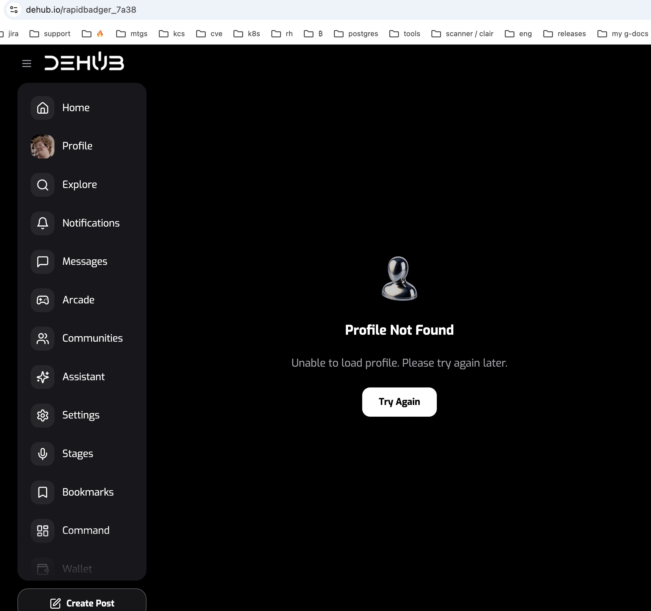 new user profile not found